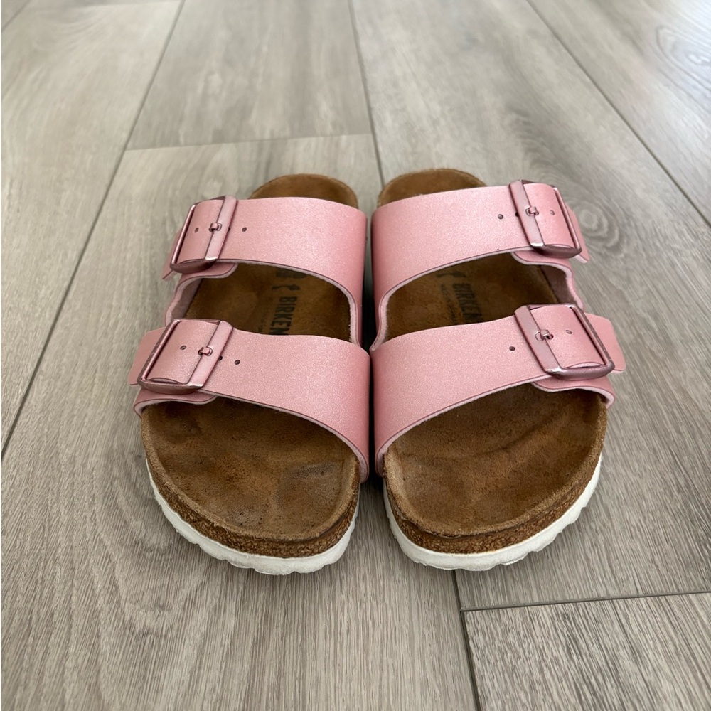 Birkenstock Womens Size 38/7-7,5 Arizona Icy Metallic Old Rose Sandals - Picture 8 of 11